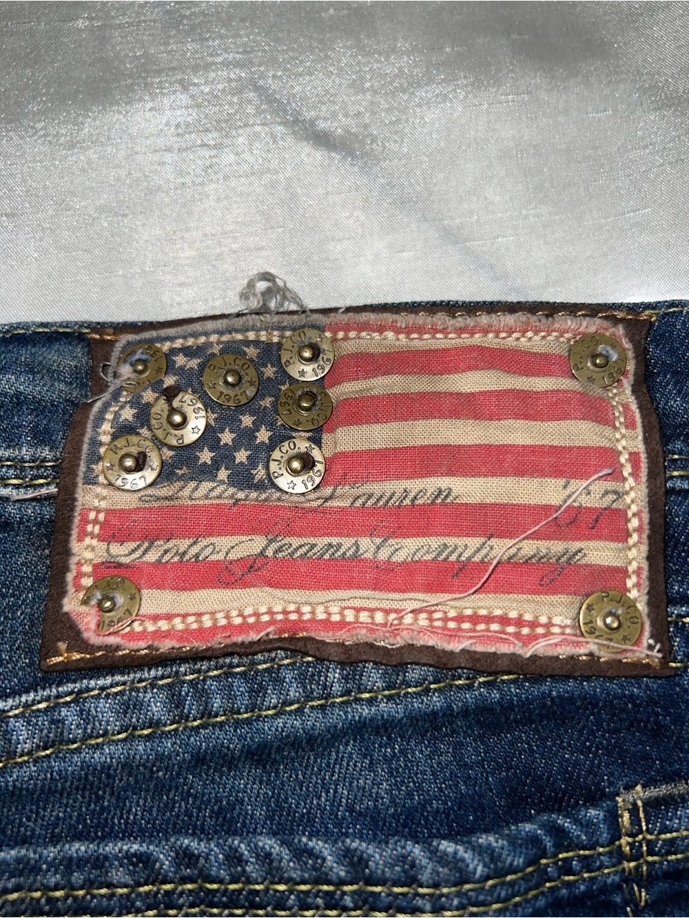 Vintage Polo Ralph Lauren women  Jeans with American Flag Patch